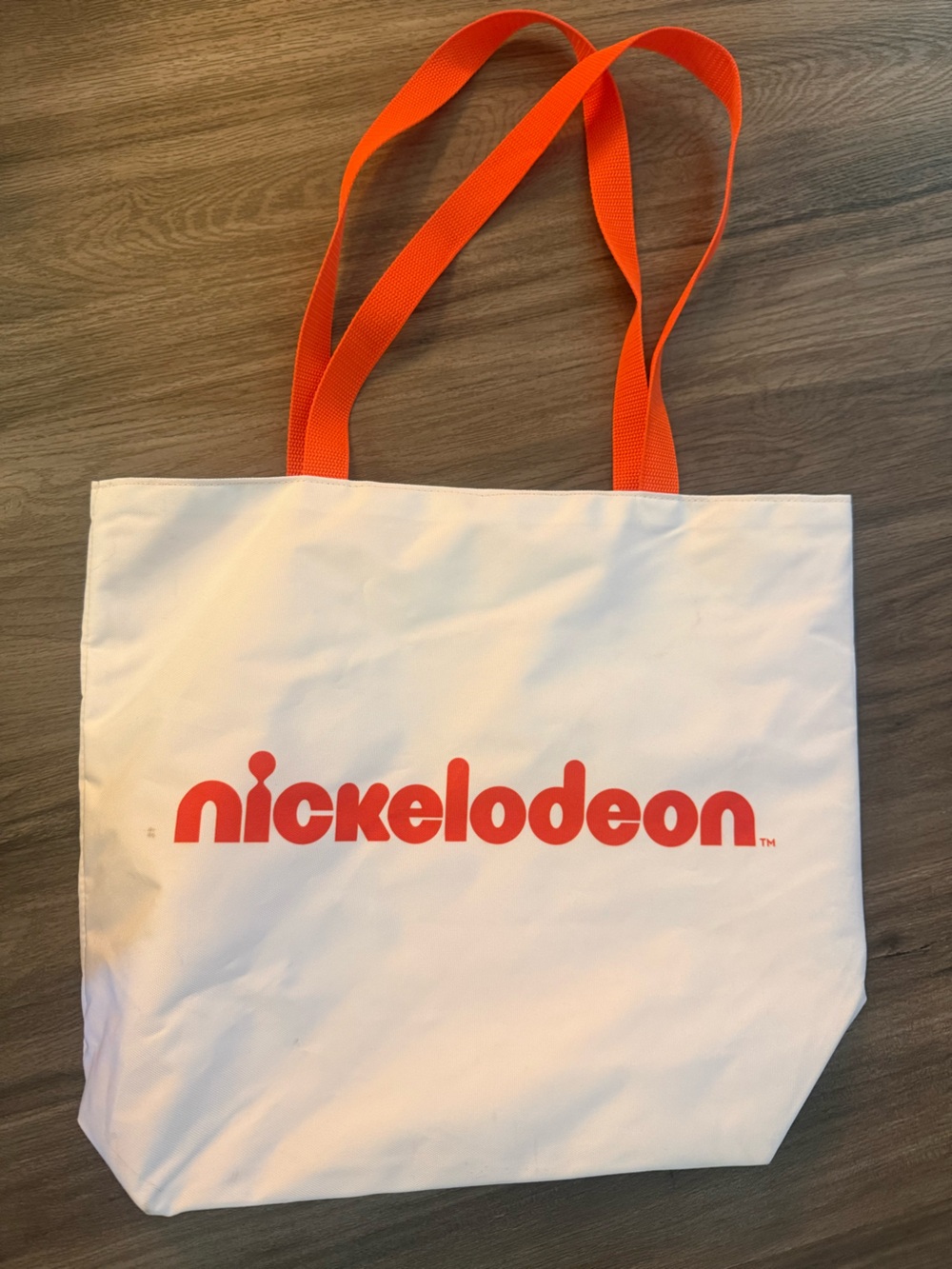 Nickelodeon White & Orange Promo Tote Bag Large Reusable Shopper